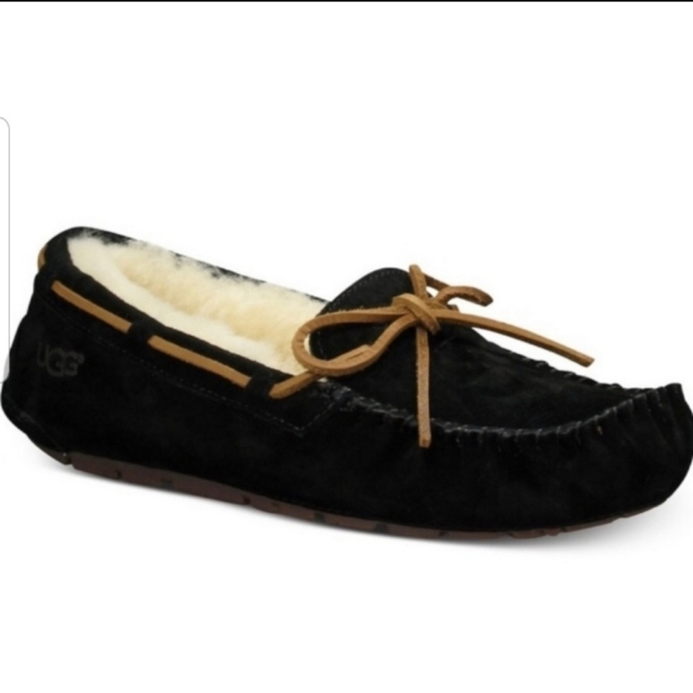 UGG Women's Black and Tan Moccasins